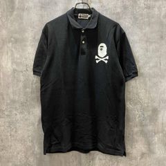 A BATHING APE〗クロスボーン ポロシャツ ブラック エイプ 極美品