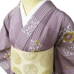 豆千代モダン 単着物 キャンディストライプ 【ソルト】 Sサイズ表記