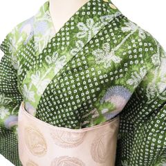ゆかた 浴衣 しぼり 絞り Lサイズ 花火やお祭りに 浴衣単品販売 下駄 