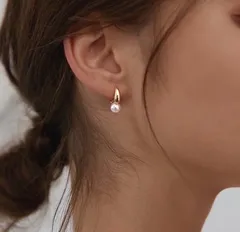 ミニパール　フープピアス