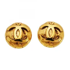 【6jdb0537-k】シャネル イヤリング ヴィンテージ ココマーク 丸型 サークル GPメッキ ゴールド【中古】レディース