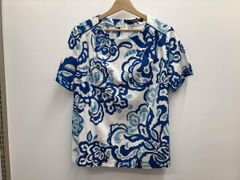 極美品　レオナール　夏色　コットンTシャツ　ゆったりタック入り　40 レディース 極美品 レオナール 夏色 コットンTシャツ ゆったりタック