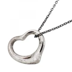 【6jdb0544】ティファニー ネックレス オープンハート シルバー925【中古】レディース