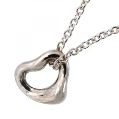 【6jdb0546】ティファニー ネックレス オープンハート シルバー925【中古】レディース