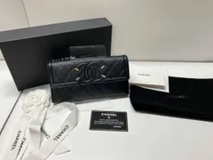 CHANEL CCフィリグリー フラップ長財布 ブラック 28※※※※81 箱・保存袋付き 