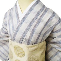 美品 正絹単衣 白大島紬 雪花絣 都会派カジュアル - メルカリ