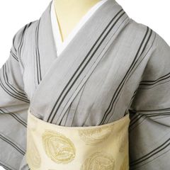 新品未使用 正絹夏もの 明石ちぢみ 涼感縞 裄丈69 - メルカリ