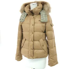BURBERRY BLUE LABEL バーバリーブルーレーベル ダウンジャケット サイズ:38 裏地ノバチェック/フード、ファー付    ベージュ レディース / 241011013093のサムネイル