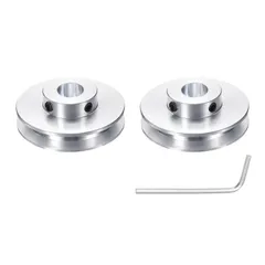 uxcell 溝付プーリー1個 固定ボア12mm 外径50mm アルミ合金製機械用ベルトプーリー 六角レンチ付き 6mmPUラウンドベルト用