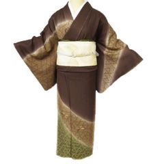 無地着物 紋付 色喪服 お喜び 吉兆両用 濃茶紫色 格式高い 袋帯 亀甲 