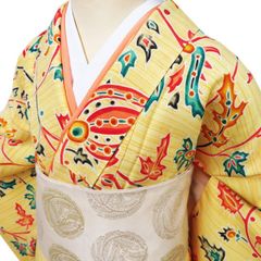 洗える着物　小紋　身丈169　裄68　気球　空　雲　星　着物　051b p 洗える着物 小紋 身丈169 裄68 気球 空 雲 星 着物 051b p - メルカリ
