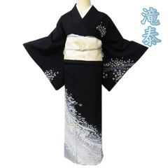 きもの 訪問着 絽 夏物 7月8月に 着物 LLサイズ 道長取 グレー 