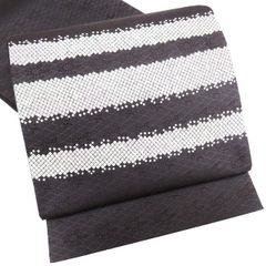 撫松庵 夏帯 紗 八寸名古屋帯 開き仕立て ポリエステル 美品 イ7024