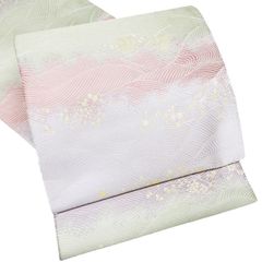 夏帯 紗絽 袋帯 六通柄 正絹 横段 流水 花文 未使用 イ6898 - メルカリ