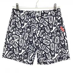 【超美品】ルコックゴルフ ショートパンツ 白×ネイビー ラムネ瓶総柄 ストレッチ レディース  ゴルフウェア le coq sportifのサムネイル