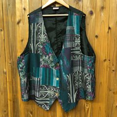 No.83 VINTAGE 古着 柄ベスト ジレ リバーシブル 総柄 和柄 - メルカリ