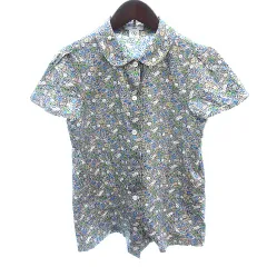 イエナ IENA エーグル AIGLE シャツ ブラウス ラウンドカラー 花柄 半袖 M ベージュ /AU
