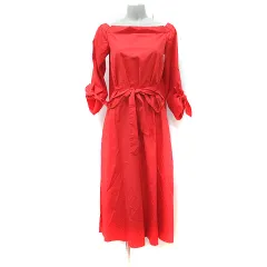ティビ tibi ワンピース ロング 七分袖 2 M 赤 レッド /YI