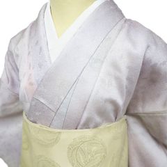 売約済み 新品未使用級 正絹単衣 音楽柄刺繍 お召 演奏会 観劇 裄68