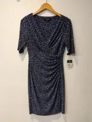 M20【新古品】LAUREN RALPH LAUREN　ローレンラルフローレン　ワンピース　ネイビー　柄　カシュクール　サイズ4