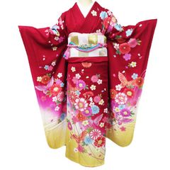 振袖 着物 Leah Dizon 赤 薔薇 裄69.5 TL 中古 sn1876 - メルカリ