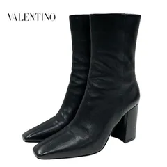 ヴァレンティノ VALENTINO ブーツ ショートブーツ 靴 シューズ レザー ブラック 黒 ゴールド ロックスタッズ