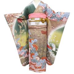 成人式振袖正絹フルセット 美品 総絞り 鳳凰模様 金彩 刺繍 金糸 豪華