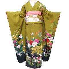 振袖 菊 花車文様 グラデーション 正絹 組合せok - メルカリ
