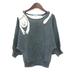 アナトリエ ANATELIER ニット セーター 長袖 総柄 38 M グレー /MN