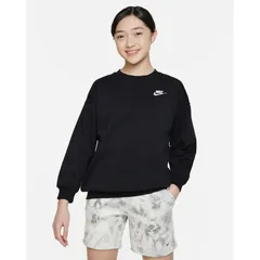 ナイキ 長袖 トレーナー キッズ ジュニア NIKE クラブ フリース オーバーサイズ スウェットシャツ 裏起毛 130-160cm 子供服 スポーツウェア  スエット 裏フリース 子ども 男の子 女の子  スポーティ   キッズウエア/FD2923-010