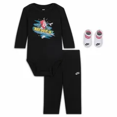 ナイキ ベビーウェア 3点セット 74-82cm 新生児 NIKE 3PC BOXY HOLIDAY GIFT SET 箱入り|長袖ボディスーツ ロンパース ロングパンツ 靴下  nike ベビー服 赤ちゃん ベビーサイズ  出産祝い ベビー用品/NN1304