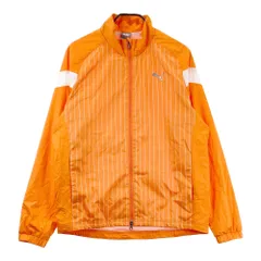 サイズ：XL PUMA GOLF プーマゴルフ  ジップジャケット ストライプ柄 オレンジ系 [240101674394] ゴルフウェア メンズ ストスト