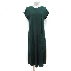 コムサイズム COMME CA ISM ワンピース ロング フレンチスリーブ 9 M 緑 グリーン /YI