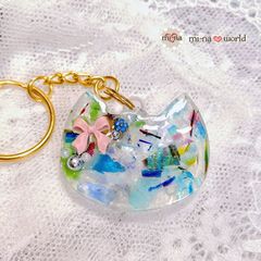 ミッチャンページ　No.61ねこちゃんとドライフラワーのチャーム ミッチャン様専用ページ No.61ねこちゃんとドライフラワーのチャーム