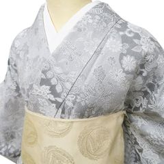 小紋 お召 唐花模様 花模様 織り 着物 123b p ms - メルカリ