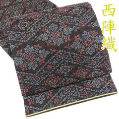 m458 イカット 黒地 正絹 名古屋帯 - メルカリ