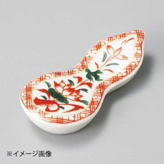 未使用保管品✨京焼 清水焼 赤濃雲錦 瓢型箸置き 単品✨箸置 桜 紅葉