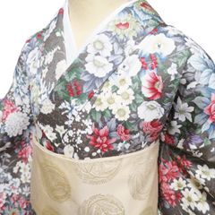 期間限定】極美品!!【正絹 小紋】 着物 光沢抜群!!! 大人エレガント 