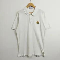 90s Burberrys バーバリーズ 半袖 ポロシャツ ワンポイント ロゴ 刺繍 コットン 古着 VINTAGE ホワイト XL D770