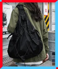 新品  ワンショルダーバッグ 大容量ボディバッグ 斜めがけバッグ軽量 前掛け ナイロン鞄 スポーティバッグ黒 【送料無料】