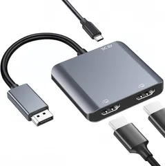 MST DisplayPort to デュアル HDMI アダプター 4K マルチモニター プリッター 分配器 デュアルモニタ DP 1.2 to 2 HDMI モニターWindows MST拡張モード対応のサムネイル