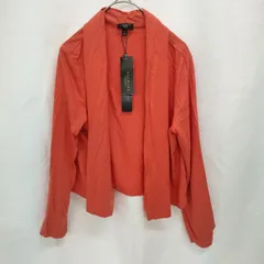 M1-02934 【Women】TALBOTS (タルボット) 長袖カーディガン (S)/ コーラルオレンジ 冷房対策 左胸にシミあり K-夏のサムネイル