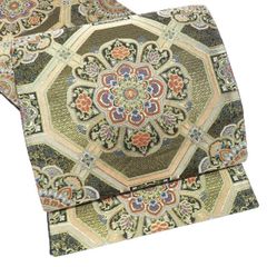 【極美品】西陣名家機元「河合美術織物」「吉祥宝相華文様」唐織刺繍　黒地 極美品】西陣名家機元「河合美術織物」「吉祥宝相華文様」唐織刺繍