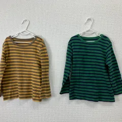 ユニクロ キッズ ロンT 2枚セット サイズ100 ボーダー 長袖Tシャツ 男の子 まとめ売り UNIQLO　20260424-0002