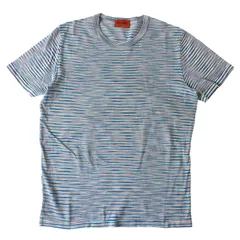 WD26053 Missoni ミッソーニ ボーダー柄 半袖 Tシャツ カットソー イタリア製 ブルー系 コットンのサムネイル