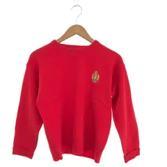 RALPH LAUREN ラルフローレン 長袖ニット サイズ:M 釦デザイン/エンブレム    レッド レディース / 241011013732