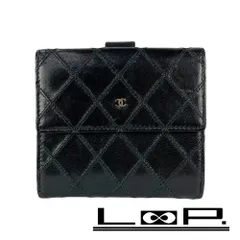 CHANEL/シャネル　二つ折り財布　ビコローレ　がま口 中古・古着通販】CHANEL (シャネル) がま口2つ折り財布 ブラック