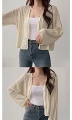 シースルーニットカーディガン アイボリー