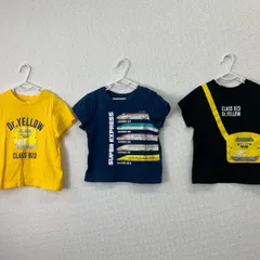 新幹線 Tシャツ 3枚セット サイズ100 ドクターイエロー 男の子 半袖 まとめ売り 電車 JR　20260424-0003