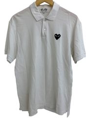 PLAY グレー ポロシャツ ハート刺繍 Sサイズ 中古・古着通販】PLAY COMME des GARCONS (プレイコムデギャルソン